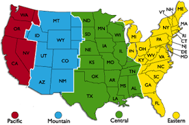 Time Zone Charts Sectional Chart Key