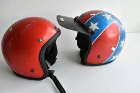 2 vintage japanese motorcycle helmets