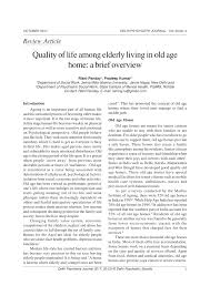 pdf quality of life among elderly living in old age home a brief pdf quality of life among elderly living in old age home a brief overview