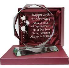 40th ruby wedding anniversary engraved