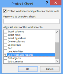 excel pivot table protection