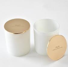 White Frosted Glass Candle Jars