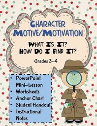 Character Motive Motivation Ppt Mini Lesson Grades 3 4 Ccss Rl 3 3 Rl 4 3