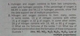 1 hydrogen and oxygen combine to form