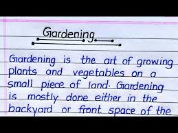 Gardening Essay Writing In English