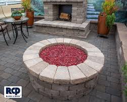 Unique Fire Pit With Red Fire Glass