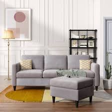 Fabric L Shaped Modern Textured Sofa