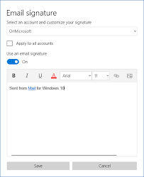 email signature in windows 10 mail app
