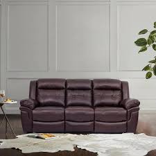 Reclining Dark Brown Leather Pillow Top