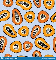 Fruit Design For Fabric Wrap Paper Or Wallpaper Papaya