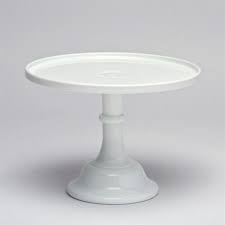 Milk Glass Pedestal 24cm White Cake