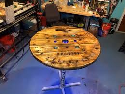 Wire Spool Table With Resin Led