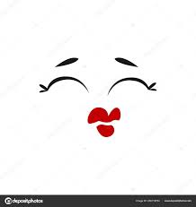 cartoon face kissing vector emoji