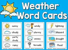 Weather Picture Word Cards Prekinders