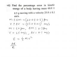 Percentage Error In Kinetic Energy