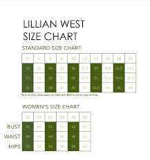 Lillian West Size Chart Masako Formals Hawaii