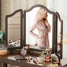 large vanity trifold makeup mirror