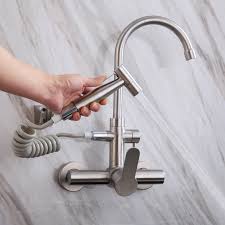 wall mount kitchen faucet 360 swivel