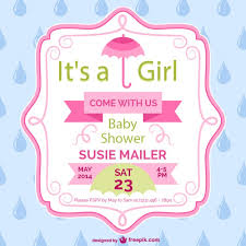 Just click the image below, download the pdf, and print out as many of our baby shower invites as you'd like. Baby Shower Girl Card Template Design Free Vector
