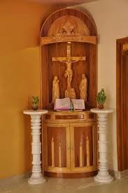 wooden and fiber house altar