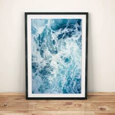 Ocean Water Wall Art Print Aqua Blue