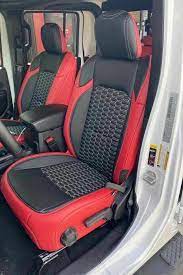 Custom Red Black Leather Seat Covers