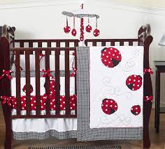 Polka Dot Ladybug White And Red Crib