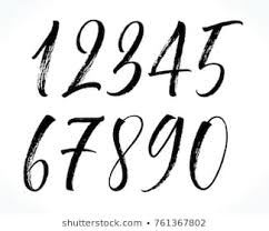 500 Calligraphy Numbers Pictures Royalty Free Images Stock