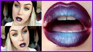 purple blue ombre lips ı pop of blue