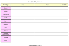 Top Quality Personal Goal Setting Worksheets Printable Pdf