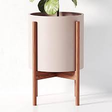 4.5 out of 5 stars 56. Amazon Com Omysa Mid Century Planter With Stand 10 Ceramic Pot Matte Glaze American Walnut Plant Stand With Pot Included Plant Holder For Indoor Plants Flower Drainage Hole W