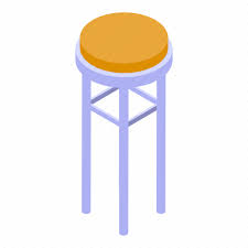 Bar Counter Round Chair Isometric