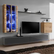 Wall Unit 270cm Wide Tv Stand Shelves