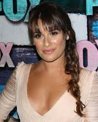With music festival season just beginning and warmer days. Lea Michele Sports Chunky Messy Side Braid At All Star Party