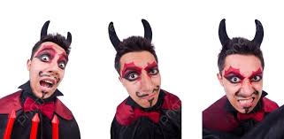halloween concept man in devil costume