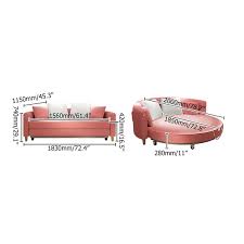 72 4 Pink Round Convertible Sofa Bed