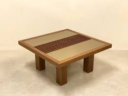 Wood And Mirror Coffee Table 1980s For