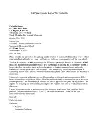 Sample Cover Letter Teachers Under Fontanacountryinn Com