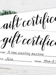 free printable gift certificate