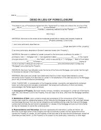 deed in lieu of foreclosure legal