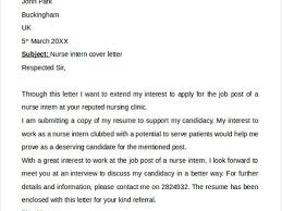 Cover Letter Internship Nursing Pillivative Nurse Sample