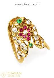 22k gold vanki ring with cz color