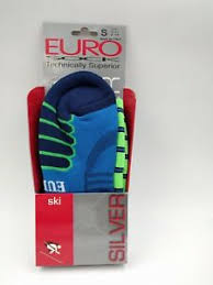 Details About Euro Sock Silver Supreme Ski Socks Unisex Size S A3