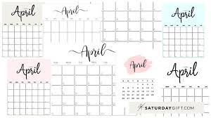 Our calendars are free to be used and republished for personal use. Cute Free Printable April 2021 Calendar Saturdaygift