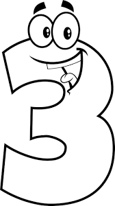 Number 3 Clip Art Black And White gambar png