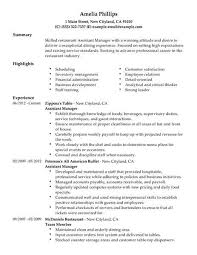 Best Restaurant Assistant Manager Resume Example Livecareer