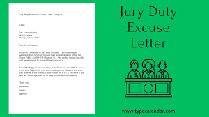 jury duty excuse letter templates