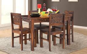Large, extendable dining room tables will seat a whole dinner party, while compact kitchen tables will fit into small apartment spaces. Teak Wood Standard Height Wooden Dining Table Set Size 5x3 Feets Rs 30000 Set Id 21311505262