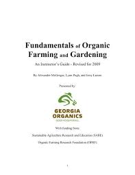 Organic Farming And Gardening