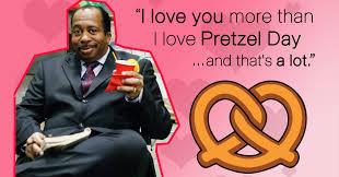 Once a year in scranton business park, a man comes around with a small oven and some soft pretzels as well as toppings. The Office Valentines Day Cards For The Jim To Your Pam
